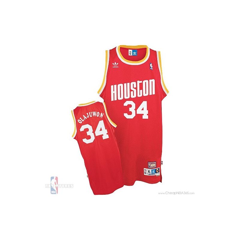 Cheap Hakeem Olajuwon Rockets Jersey #34 Throwback Road Red From China