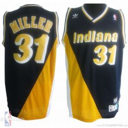 Cheap Reggie Miller Indiana Pacers Jersey #31 Throwback Dark Blue and Yellow