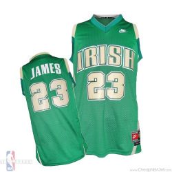 Cheap Lebron James Irish High School Jersey #23 Throwback Green From China