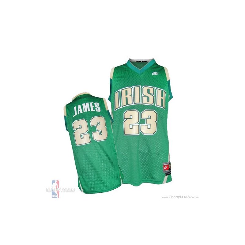 Cheap Lebron James Irish High School Jersey #23 Throwback Green From China