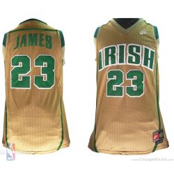 Cheap Lebron James Irish High School Jersey #23 Throwback Yellow From China