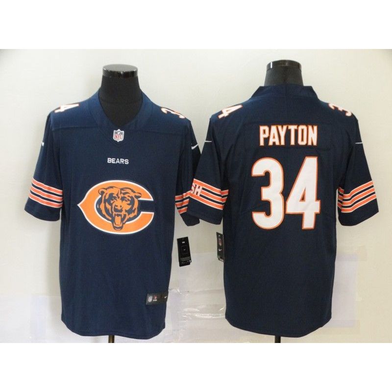 Cheap Walter Payton Bears Jersey #34 Navy Throwback with Bear Patch From China