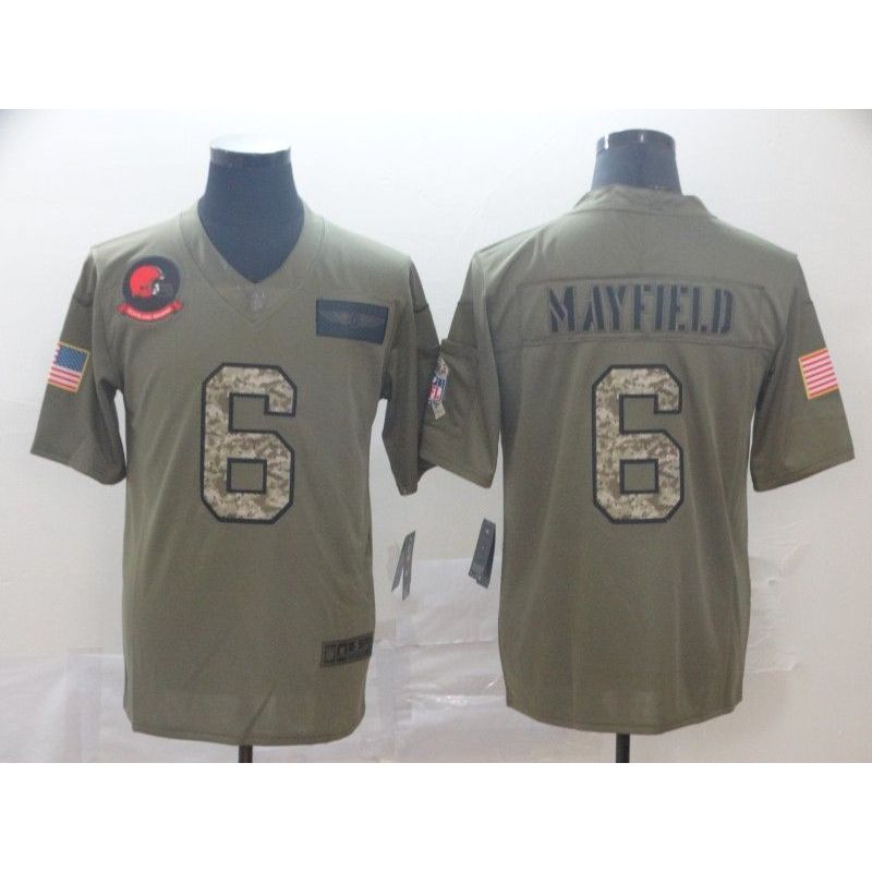 Cheap Baker Mayfield Browns Jersey From China Salute To Service #6