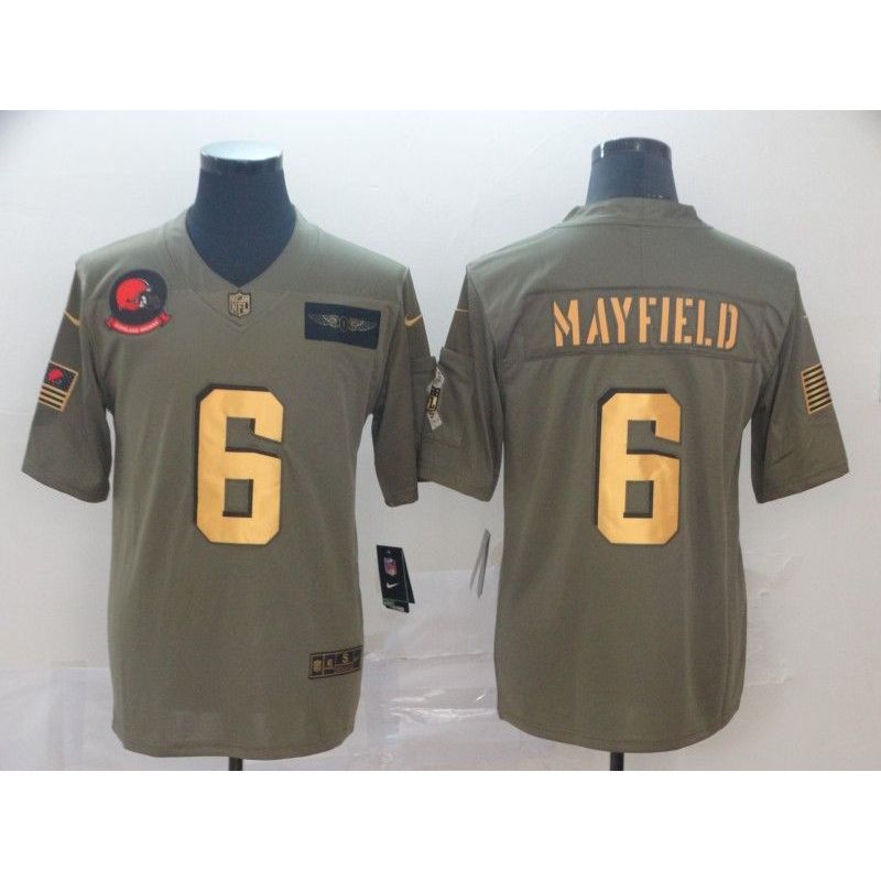 Cheap Baker Mayfield Browns Jersey From China Salute To Service #6