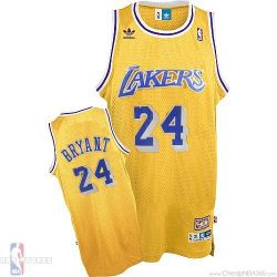 Cheap Kobe Bryant Lakers Jersey #24 Yellow Blue Number From China