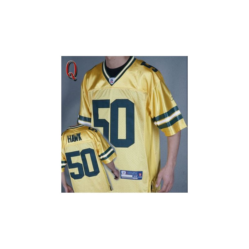 Cheap A J Hawk Packers Jersey #50 Yellow From China