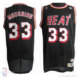 Cheap Alonzo Mourning Heat Jersey #33 Throwback Road Black From China