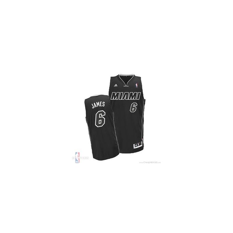 Cheap LeBron James Heat Jersey #6 Black From China