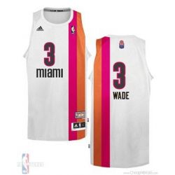 Cheap Dwayne Wade Heat Jersey #3 White ABA Hardwood Classic From China