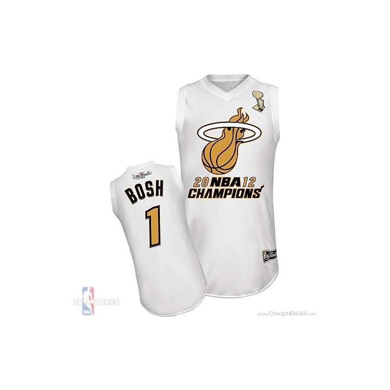 Cheap Chris Bosh Heat Jersey #1 White Home 2013 Finals Champion From China