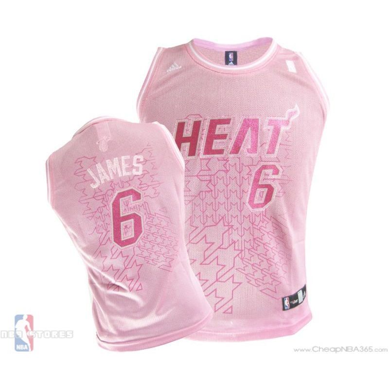 Cheap LeBron James Heat Women Jersey #6 Pink From China