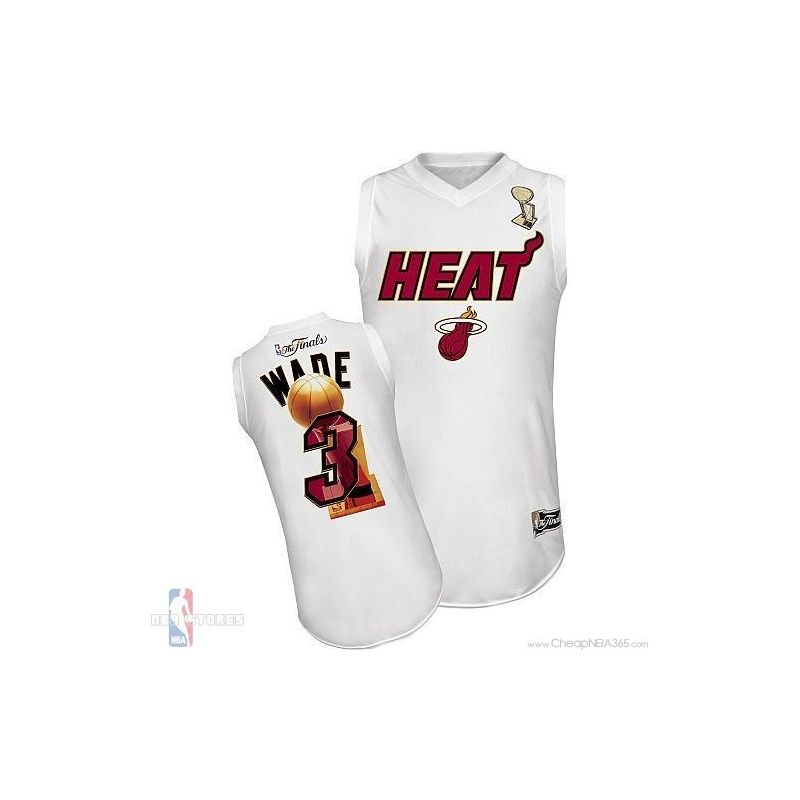 Cheap Dwyane Wade Heat Jersey #3 White 2013 Finals From China