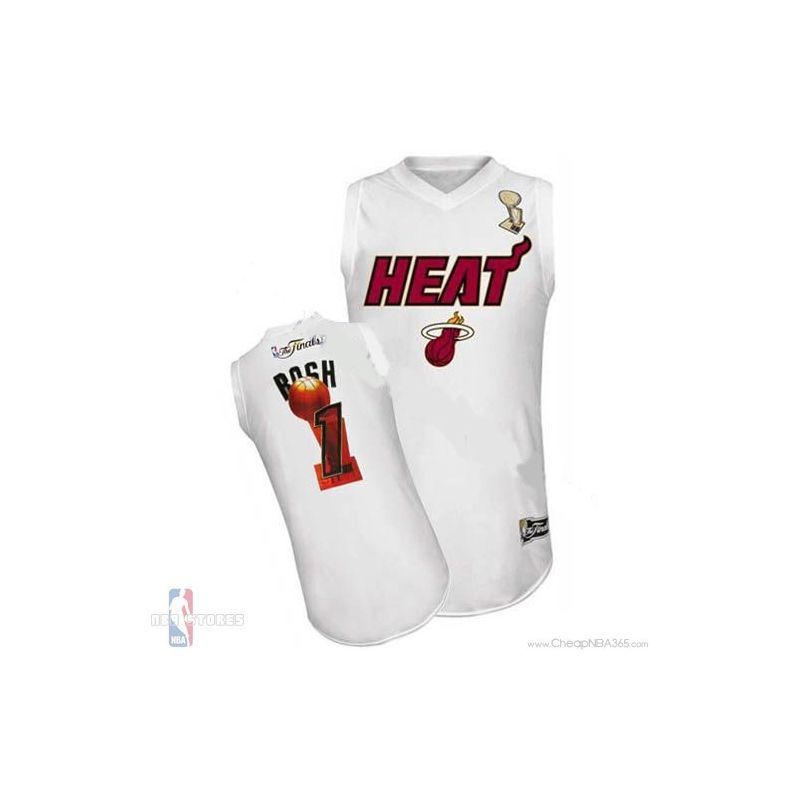 Cheap Chris Bosh Heat Jersey #1 White 2013 Finals From China