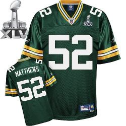 Cheap Clay Matthews Packers Jersey #52 Green 2011 Super Bowl XLV From China