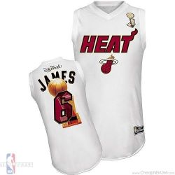 Cheap LeBron James Heat Jersey #6 White 2013 Finals From China