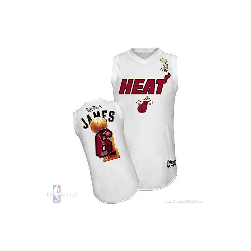 Cheap LeBron James Heat Jersey #6 White 2013 Finals From China