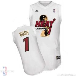 Cheap Chris Bosh Heat Jersey #1 White 2013 Finals Champions From China