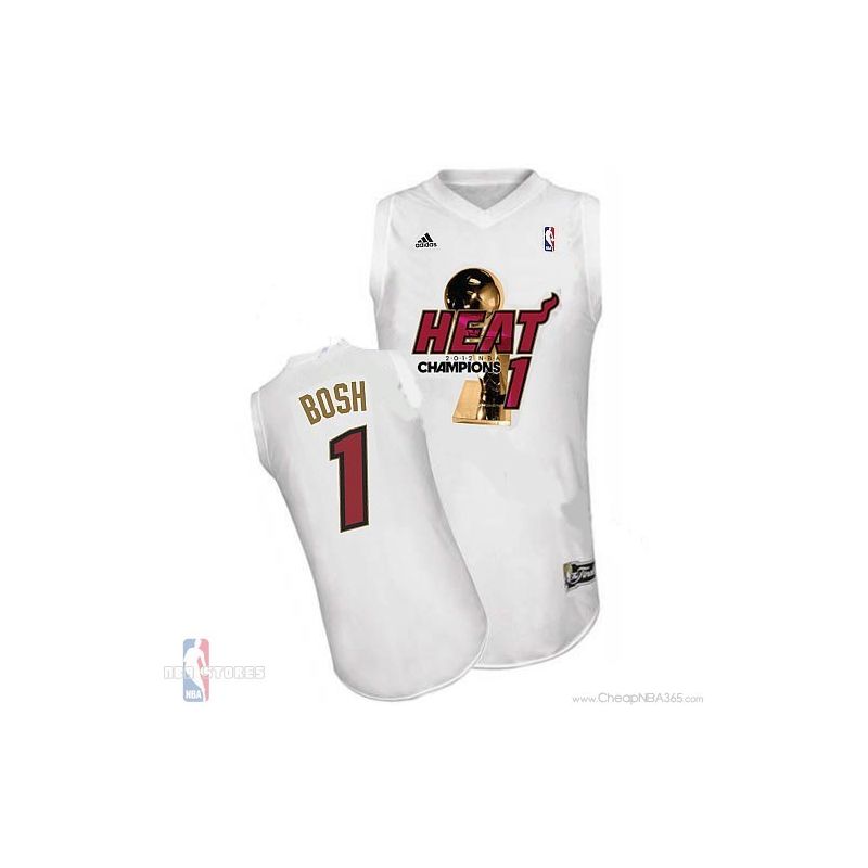 Cheap Chris Bosh Heat Jersey #1 White 2013 Finals Champions From China