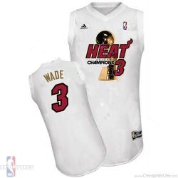 Cheap Dwyane Wade Heat Jersey #3 White 2013 Finals Champions From China