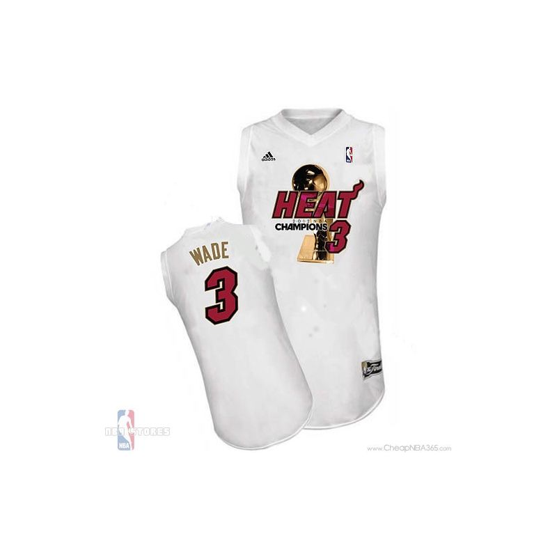 Cheap Dwyane Wade Heat Jersey #3 White 2013 Finals Champions From China