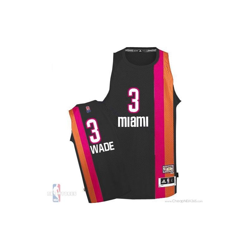 Cheap Dwyane Wade Heat Jersey #3 Black ABA Hardwood Classic From China