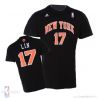 Cheap Jeremy Lin Knicks Jersey #17 Black Gametime T-Shirt From China