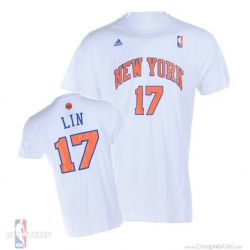 Cheap Jeremy Lin Knicks Jersey #17 White Gametime T-Shirt From China