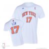 Cheap Jeremy Lin Knicks Jersey #17 White Gametime T-Shirt From China