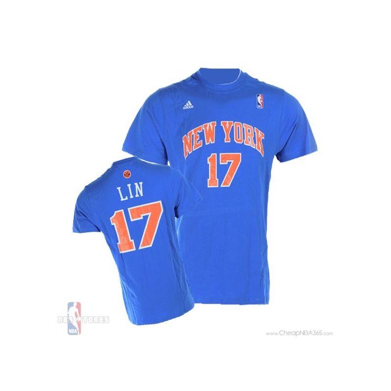 Cheap Jeremy Lin Knicks Jersey #17 Blue Gametime T-Shirt From China