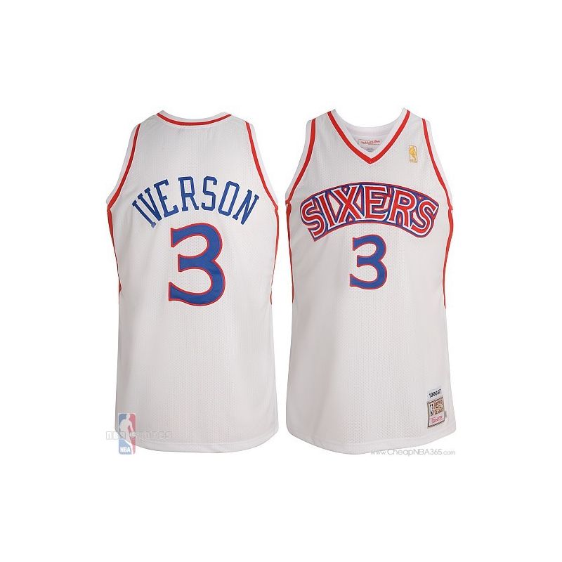 Cheap Allen Iverson 76ers Jersey #3 Throwback Home From China