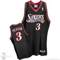 Cheap Allen Iverson 76ers Jersey #3 Black Alternate From China