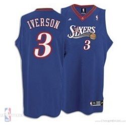 Cheap Allen Iverson 76ers Jersey #3 Blue Road From China