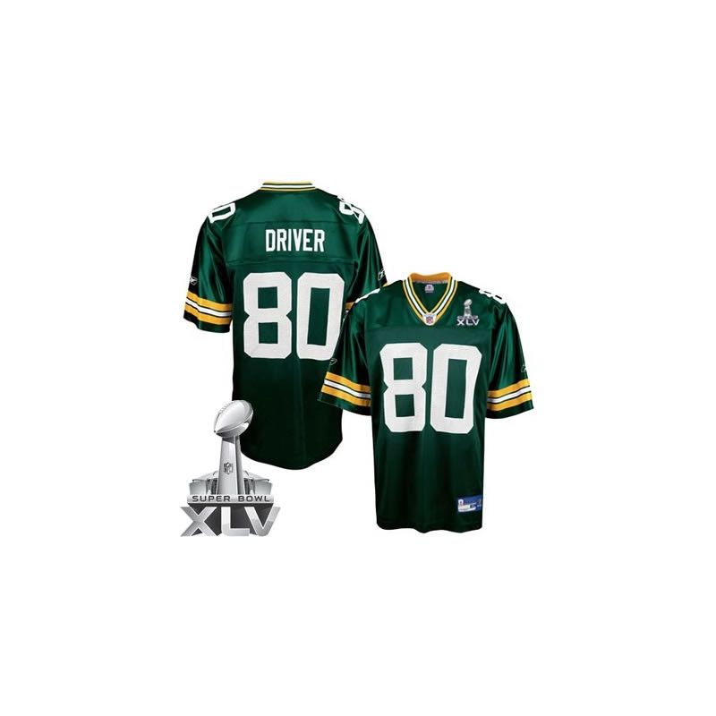 Cheap Donald Driver Packers Jersey #80 Green 2011 Super Bowl XLV From China