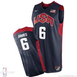 Cheap LeBron James USA National Team Jersey #6 Road Blue From China