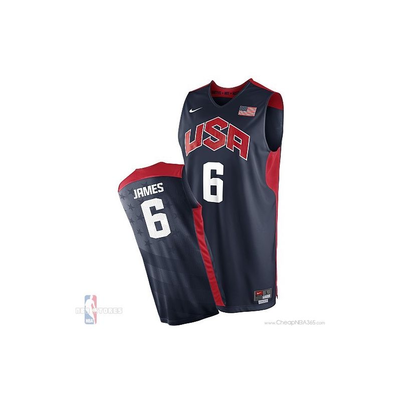 Cheap LeBron James USA National Team Jersey #6 Road Blue From China