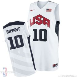 Cheap Kobe Bryant USA National Team Jersey #10 Home White From China