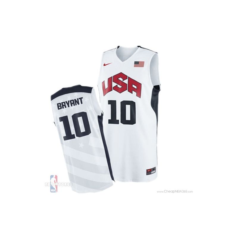 Cheap Kobe Bryant USA National Team Jersey #10 Home White From China