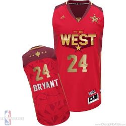 Cheap Kobe Bryant Western Conference Jersey #24 Red 2011 All Star From China