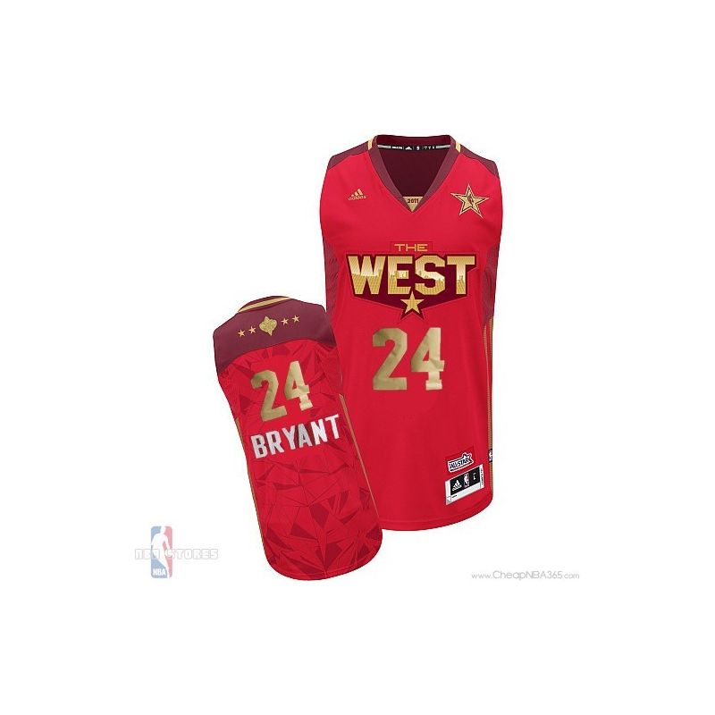 Cheap Kobe Bryant Western Conference Jersey #24 Red 2011 All Star From China