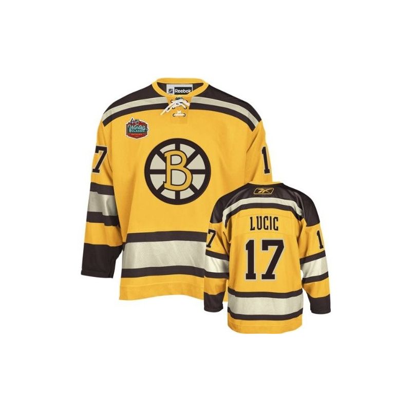 Cheap Milan Lucic Bruins Jersey #17 Yellow From China