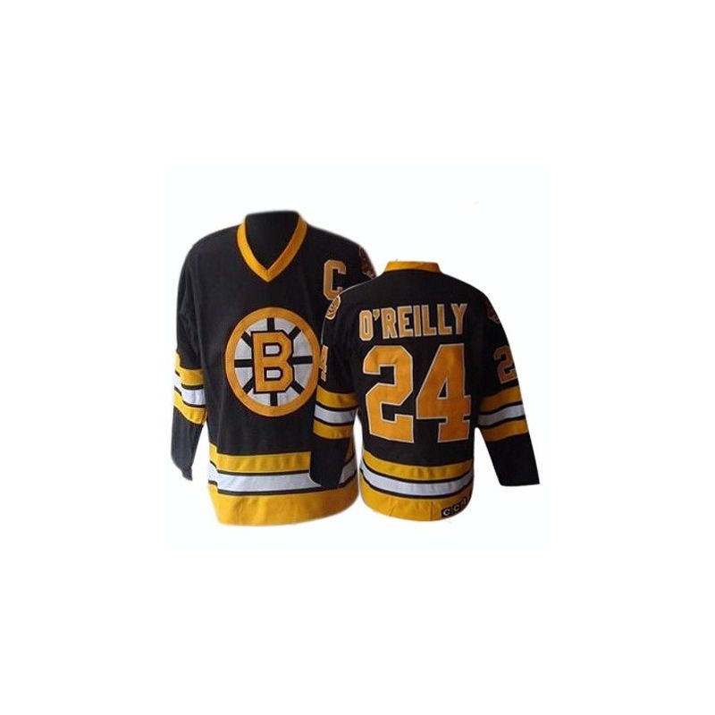 Cheap Terry OReilly Bruins Jersey #24 Black Throwback From China