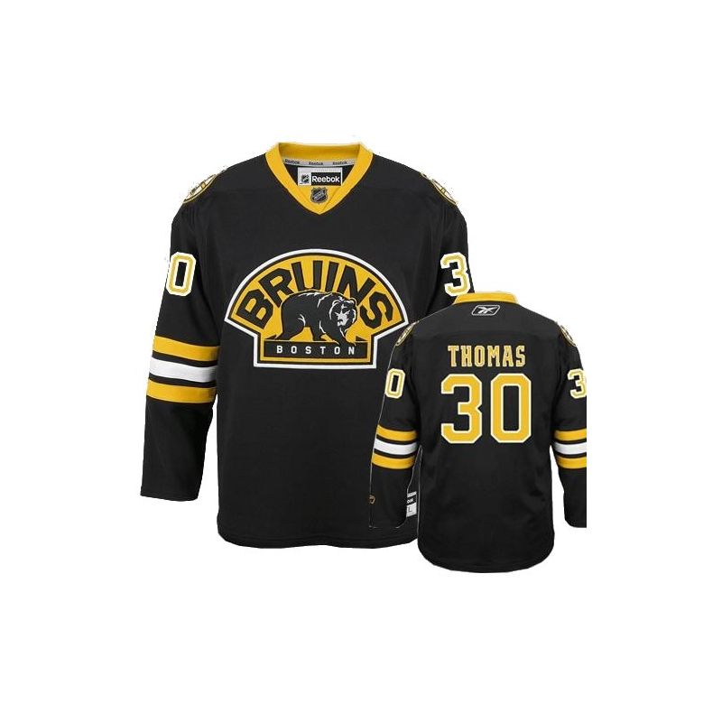 Cheap Tim Thomas Bruins Jersey #30 Black Third From China