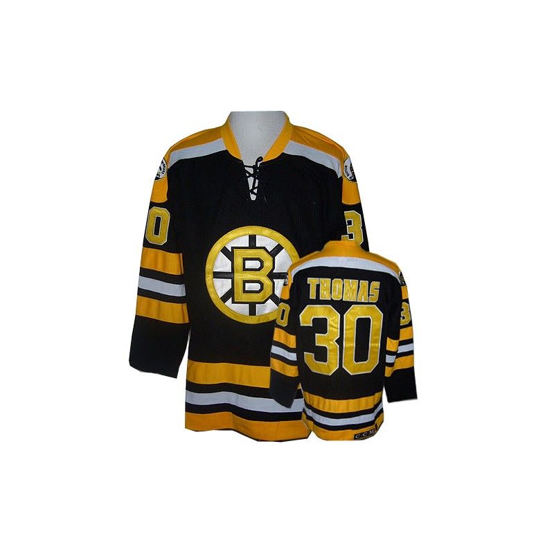 Cheap Tim Thomas Bruins Jersey #30 Black Throwback From China