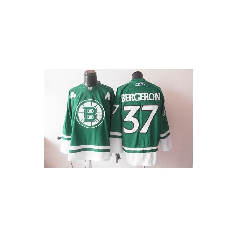 Cheap Patrice Bergeron Bruins Jersey #37 Green St Patricks Day From China