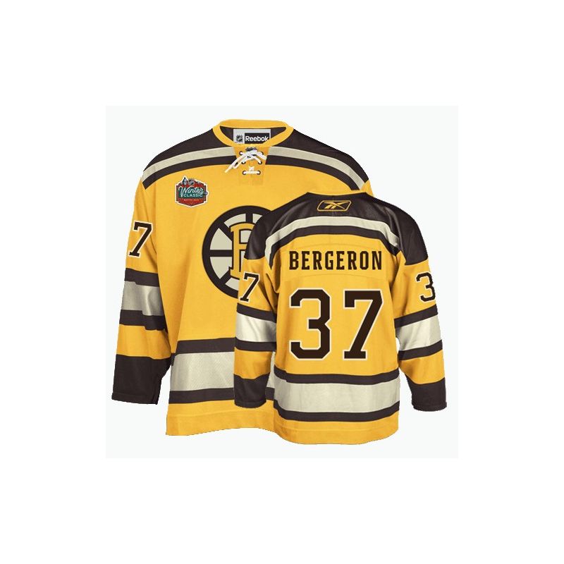 Cheap Patrice Bergeron Bruins Jersey #37 Yellow From China