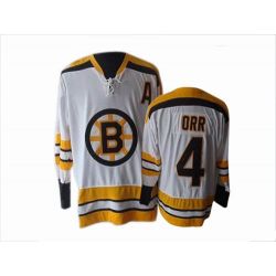 Cheap Bobby Orr Bruins Jersey #4 White Throwback From China