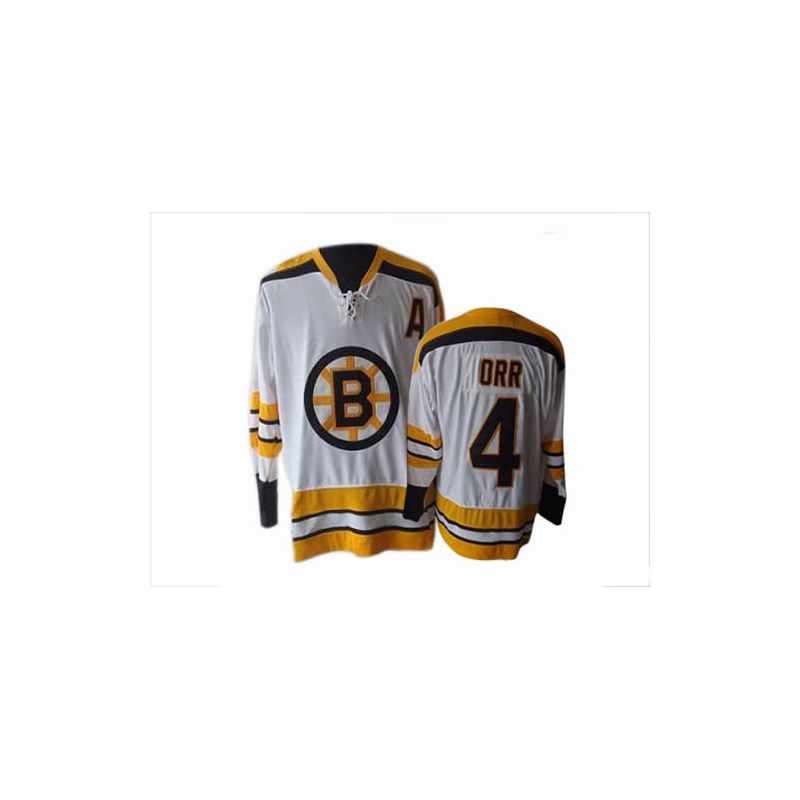 Cheap Bobby Orr Bruins Jersey #4 White Throwback From China