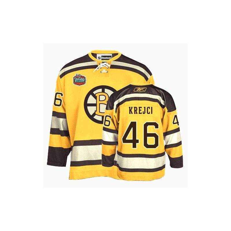 Cheap David Krejci Bruins Jersey #46 Yellow Winter Classic From China