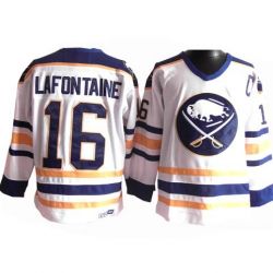 Cheap Pat Lafontaine Sabres Jersey #16 White Throwback From China