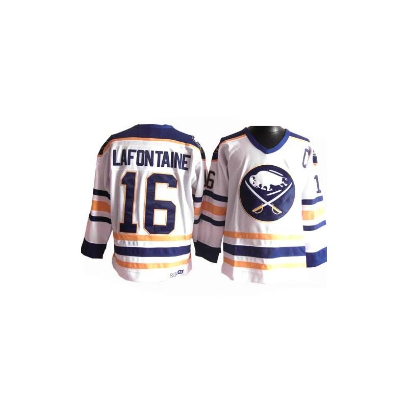 Cheap Pat Lafontaine Sabres Jersey #16 White Throwback From China